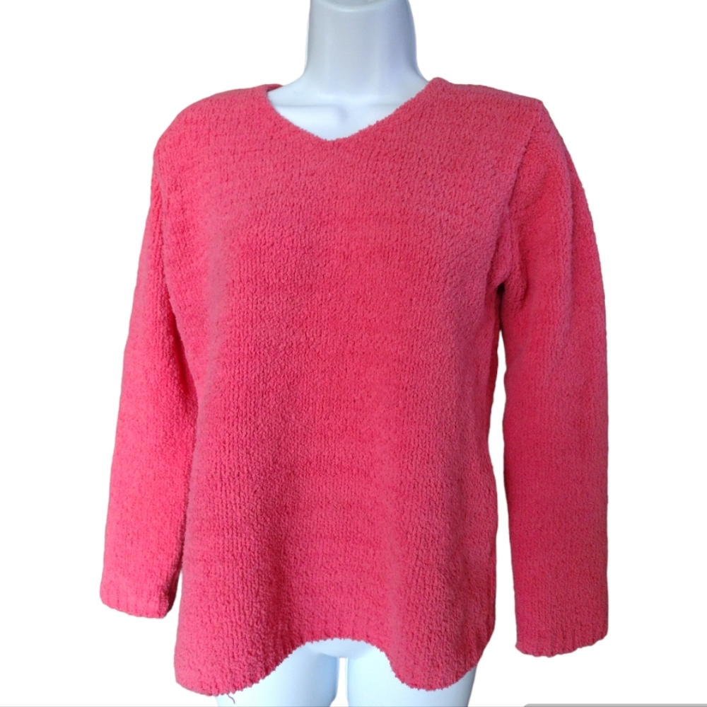 SML Sport Pink Coral V-Neck Sweater Small